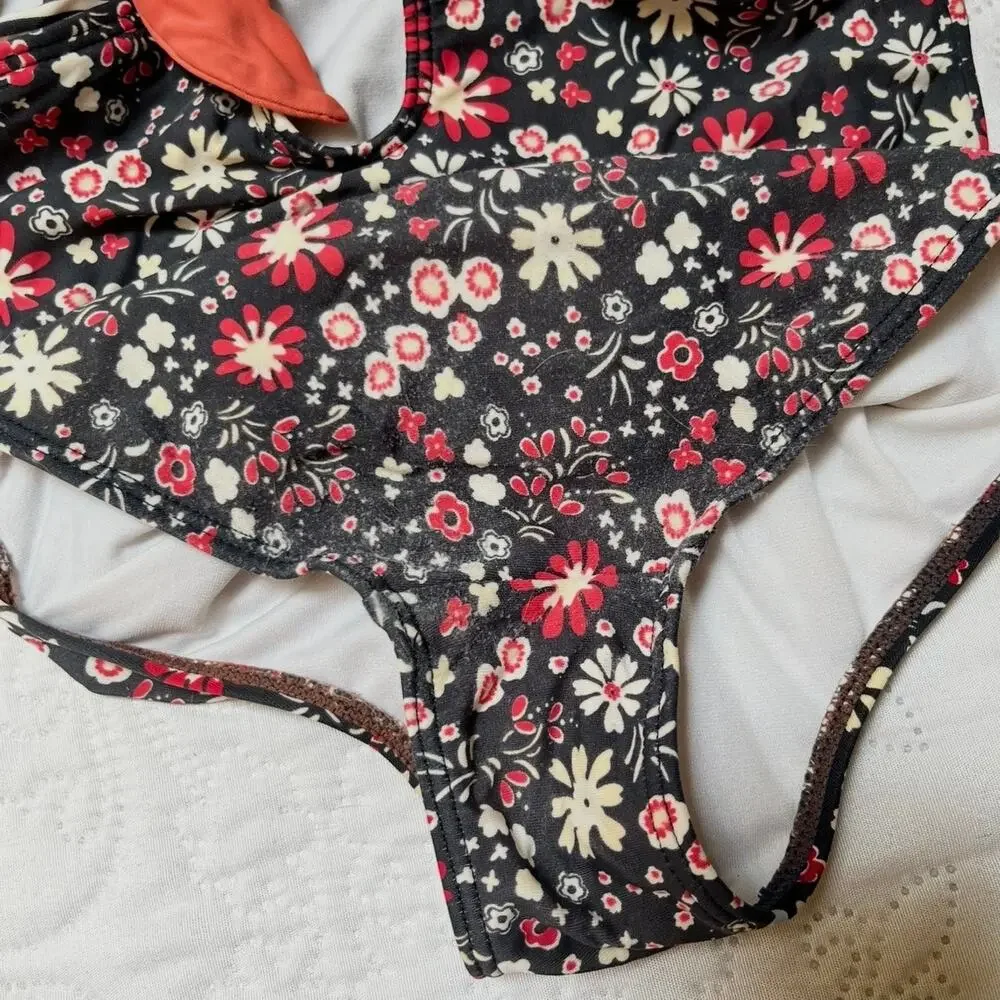 Tea Collection Mixed Print Halter One Piece Swim Suit Size 5
